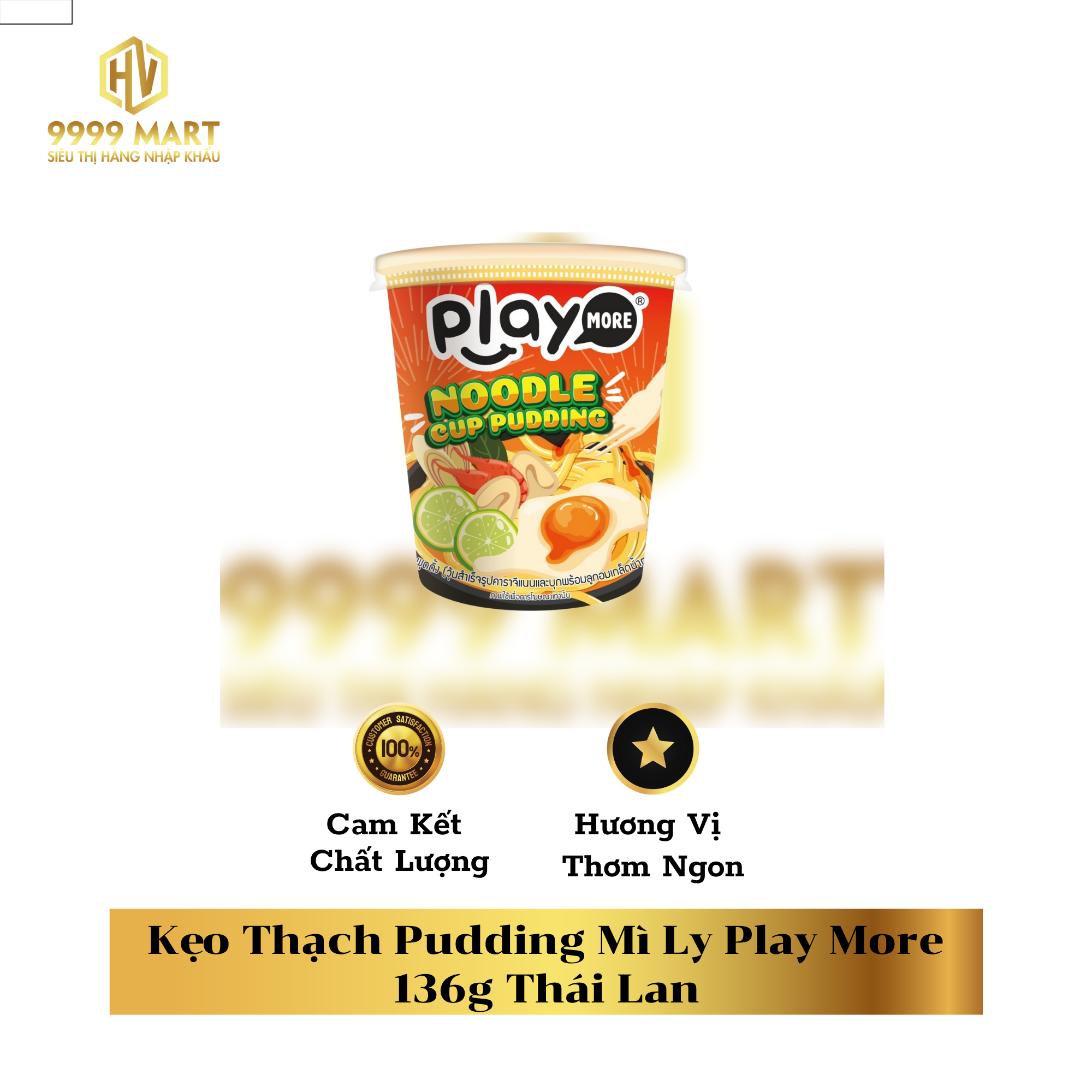 Kẹo Thạch Pudding Mì Ly Play More 136g Thái Lan 