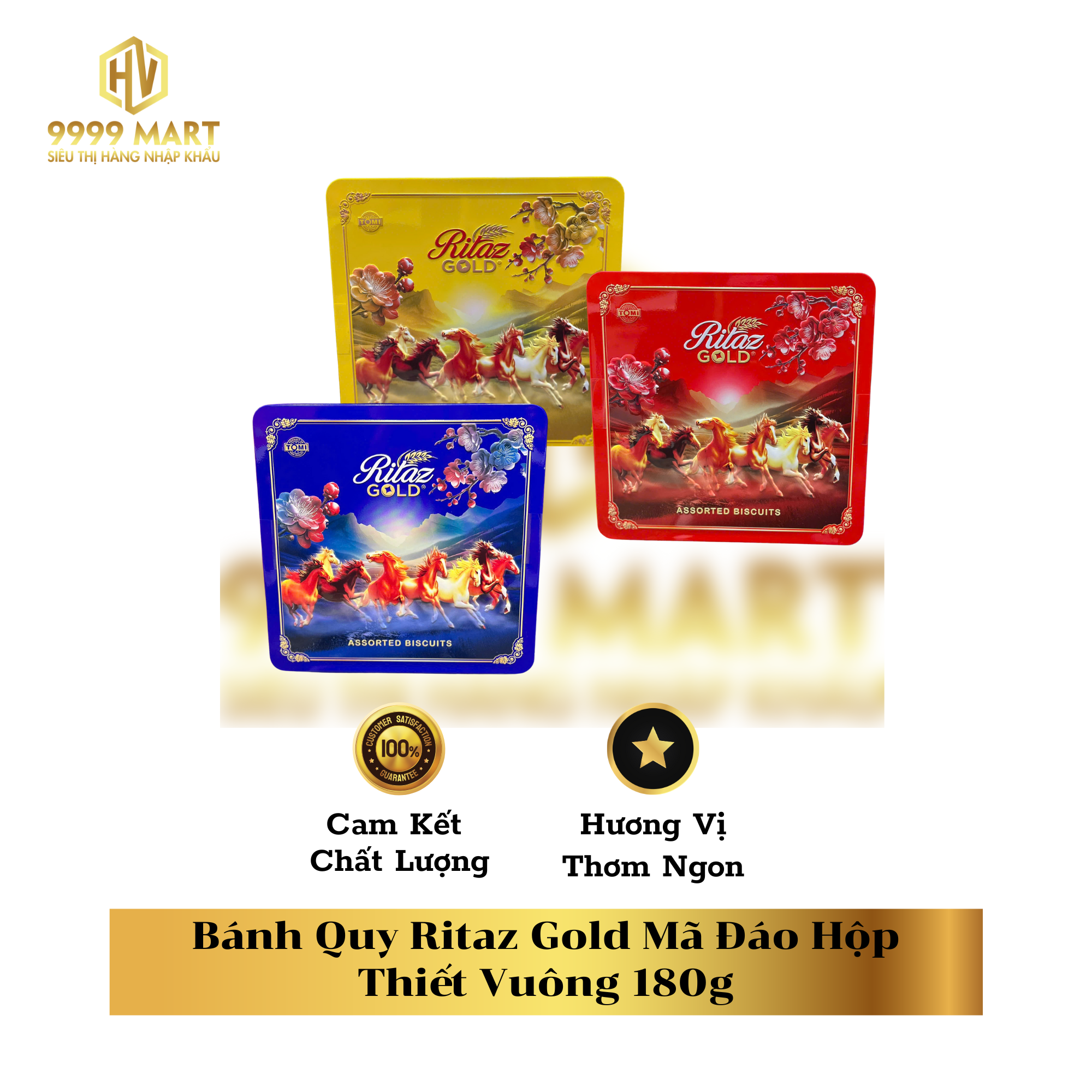  Bánh Quy Ritaz Gold Mã Đáo Hộp Thiết Vuông 180g 