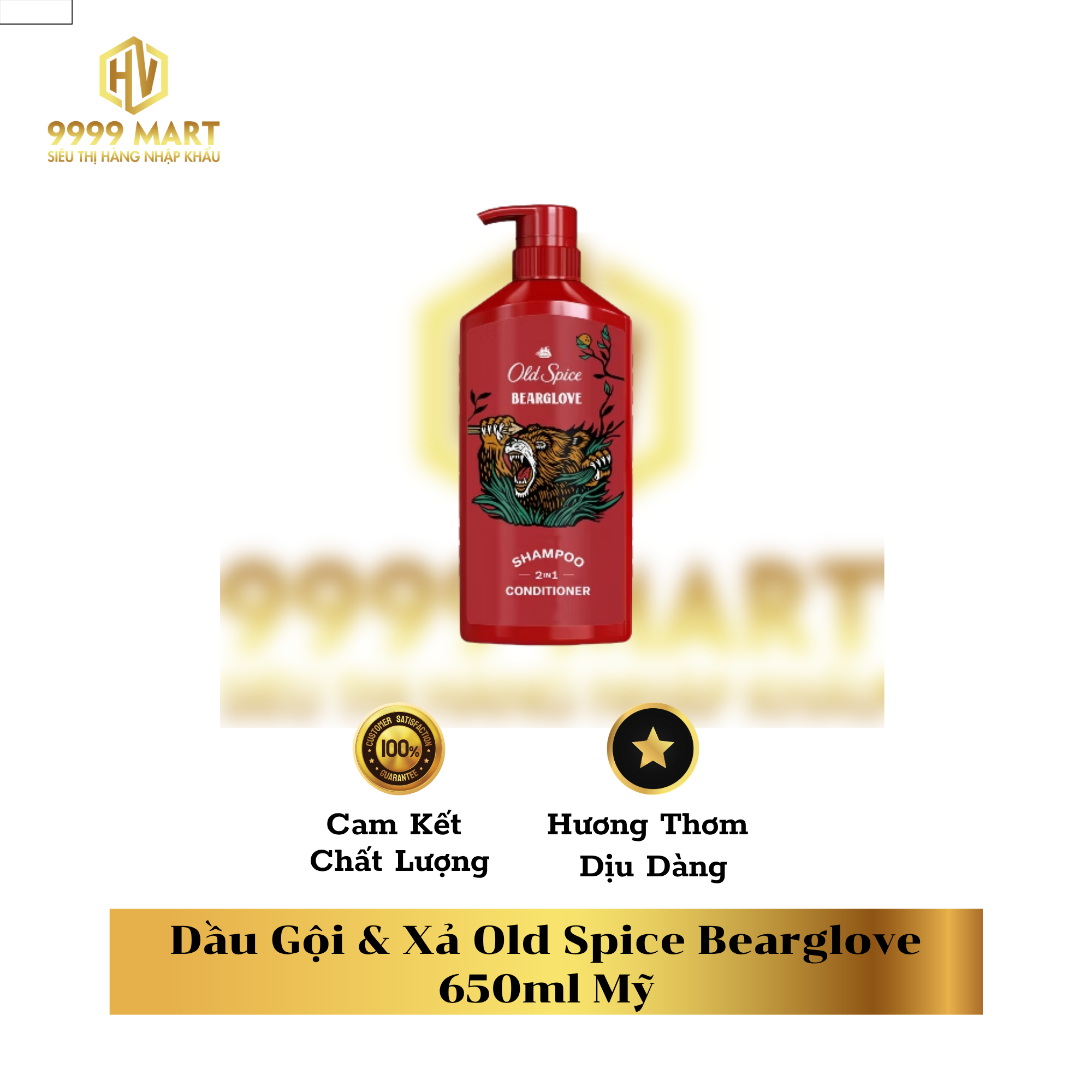  Dầu Gội & Xả Old Spice Bearglove 650ml Mỹ 