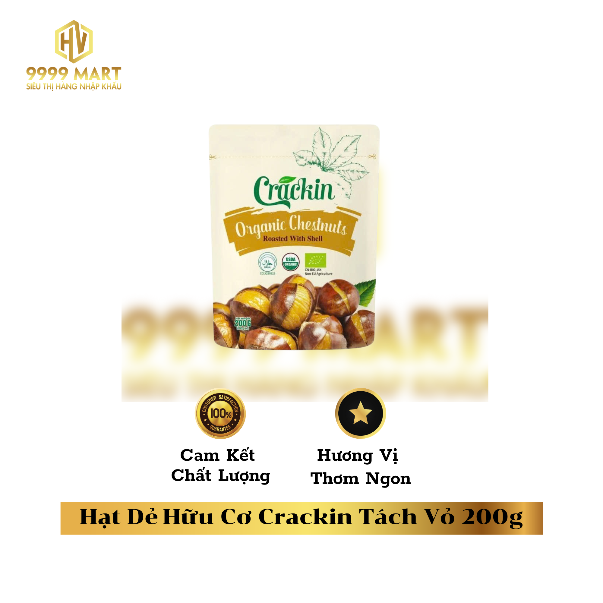  Hạt Dẻ Hữu Cơ Crackin Tách Vỏ 200g 