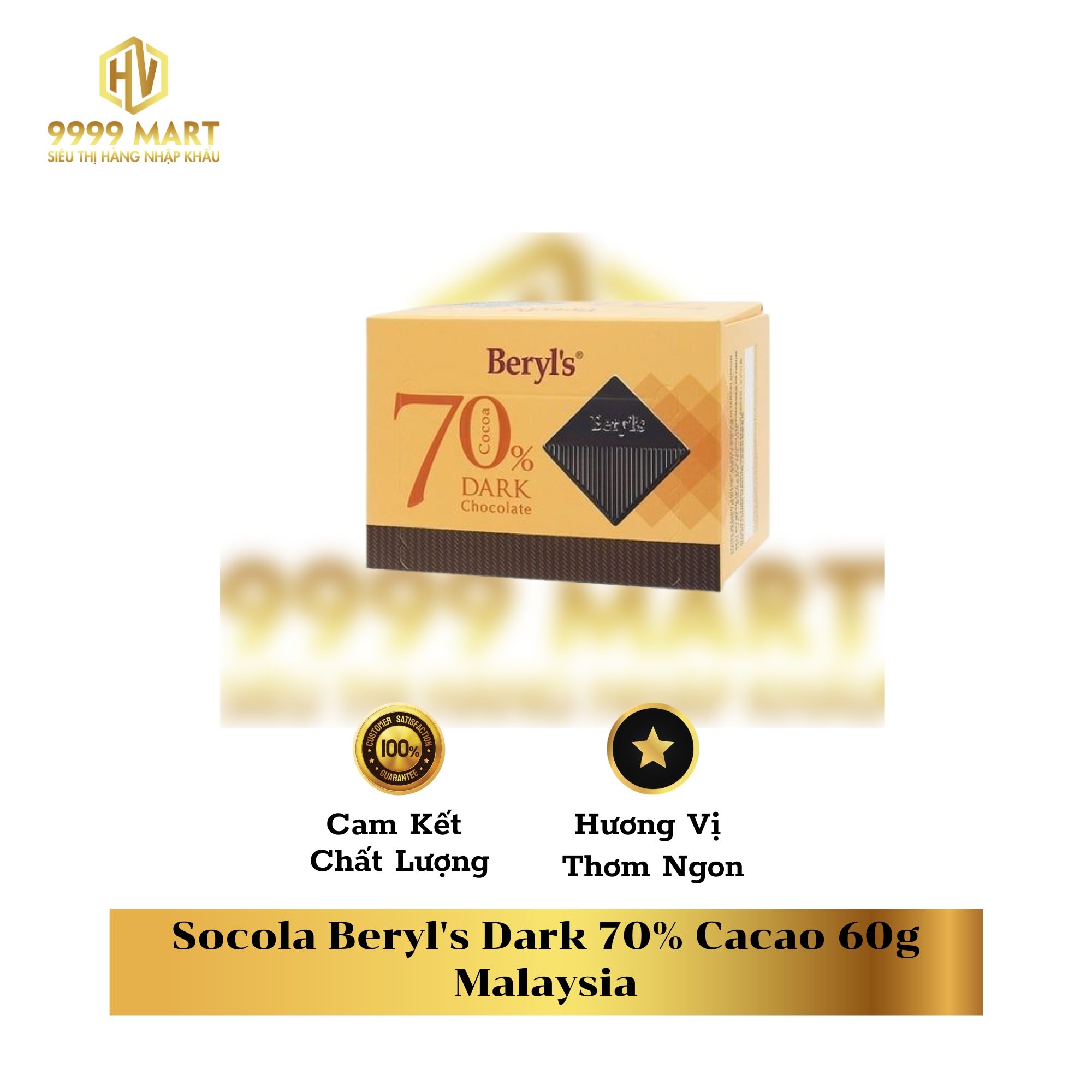  Socola Beryl's Dark 70% Cacao 60g Malaysia 