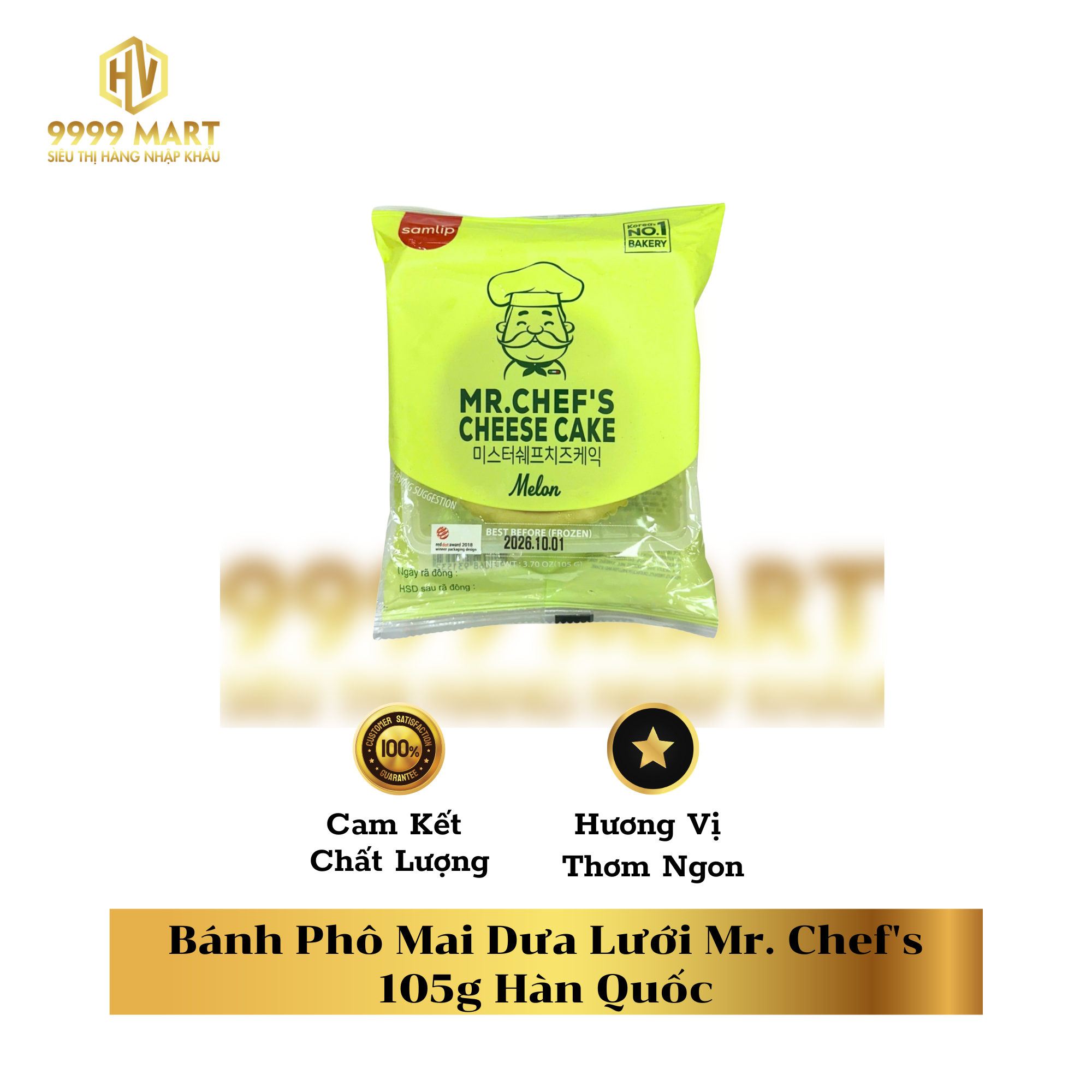  Bánh Phô Mai Dưa Lưới Mr. Chef's 105g Hàn Quốc 