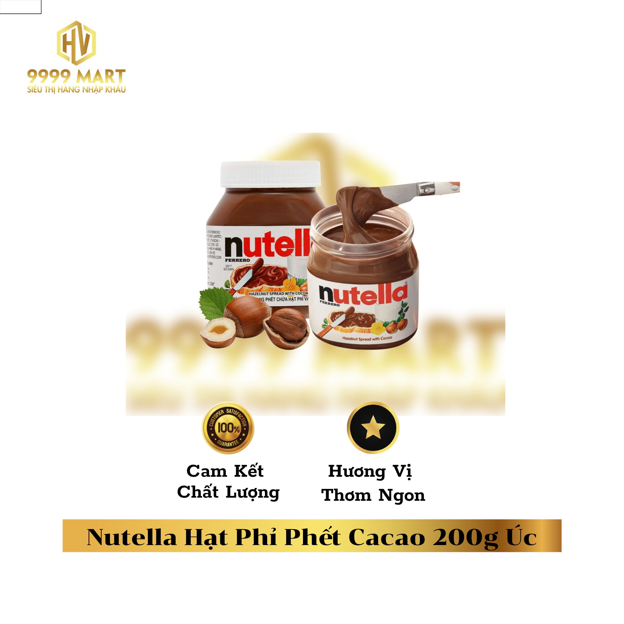  Nutella Hạt Phỉ Phết Cacao 200g Úc 