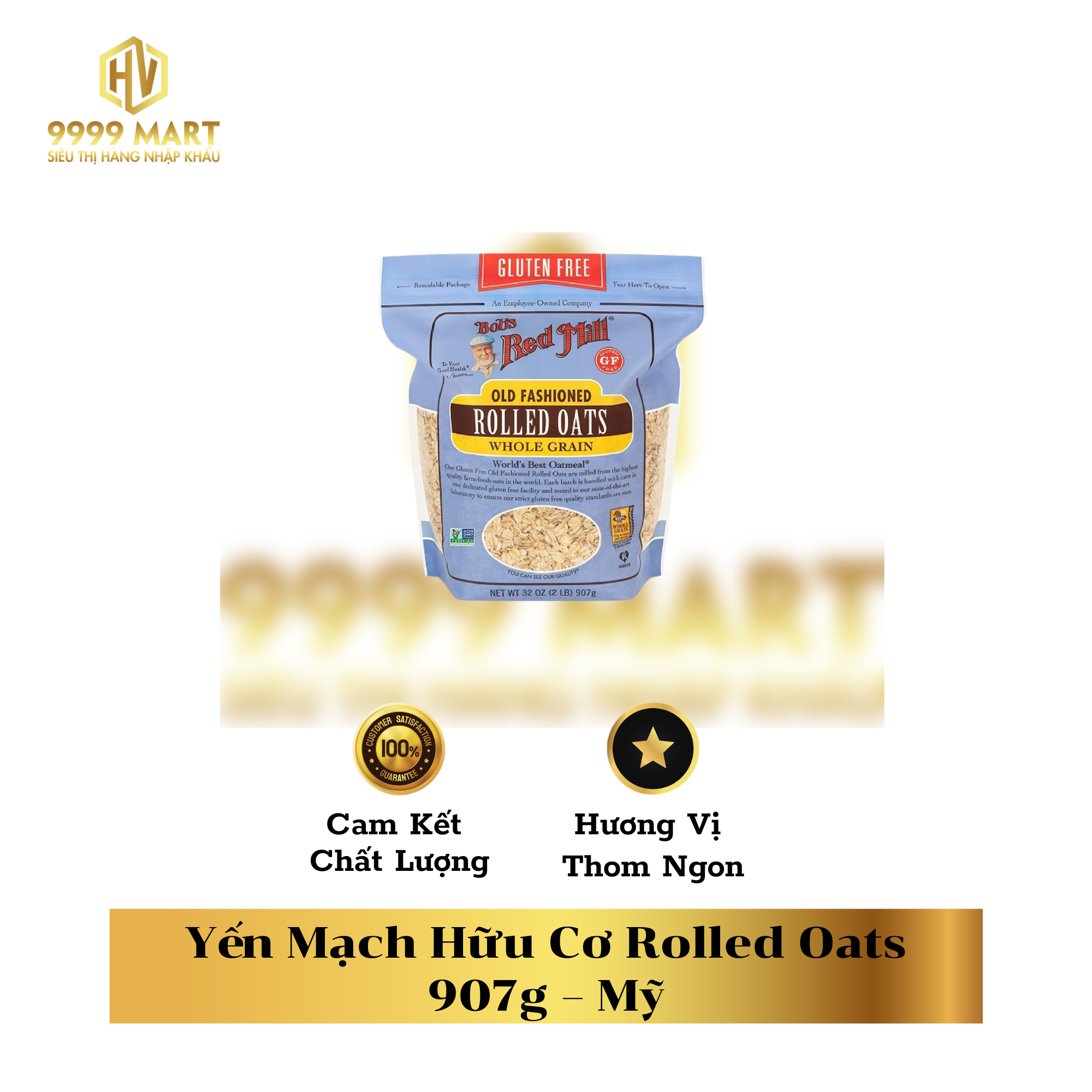  Yến Mạch Hữu Cơ Rolled Oats 907g Mỹ 