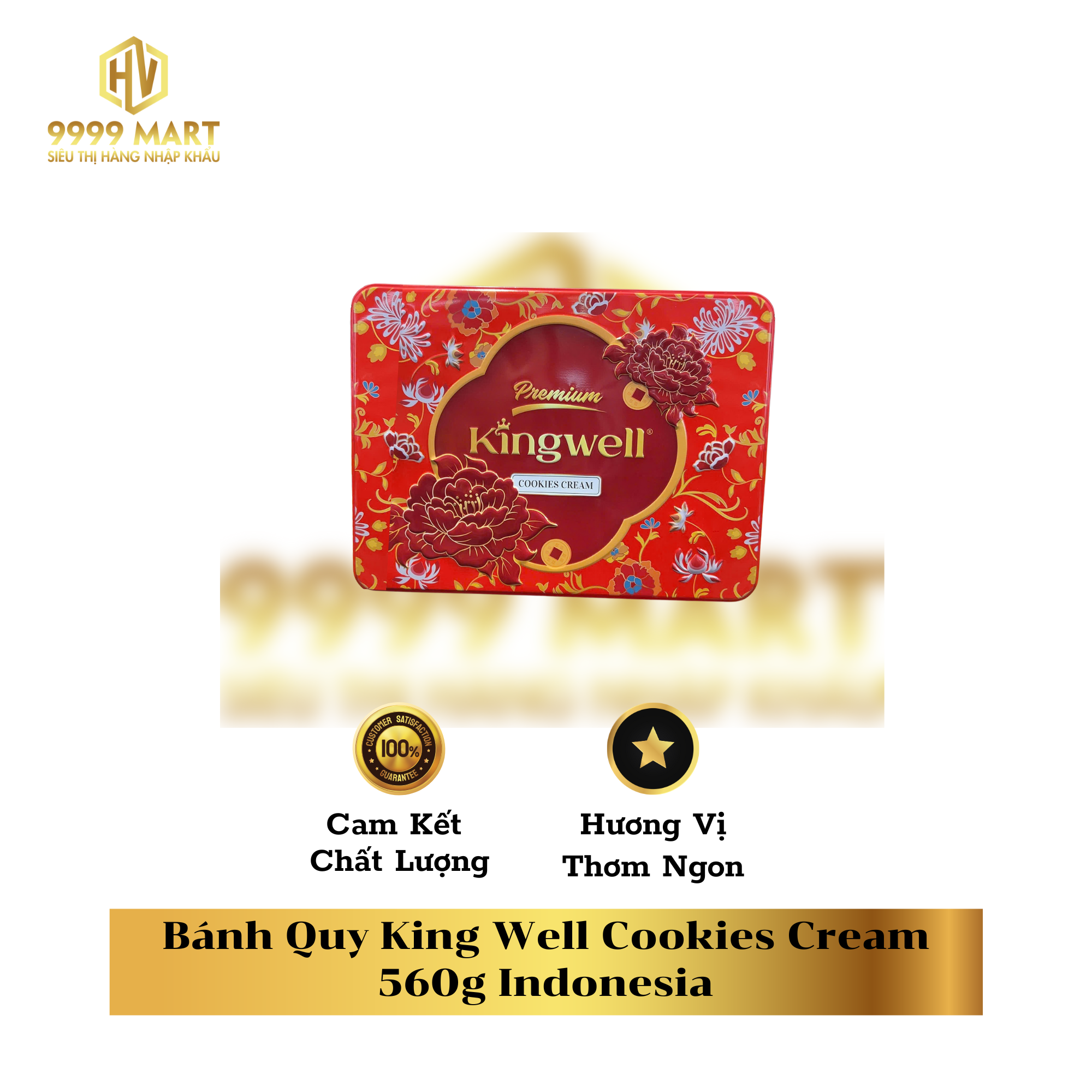  Bánh Quy King Well Cookies Cream 560g Indonesia 