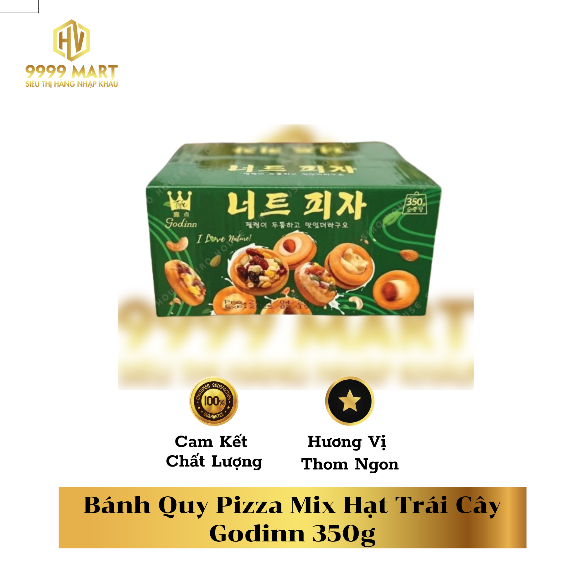  Bánh Quy Pizza Mix Hạt Trái Cây Godinn 350g 