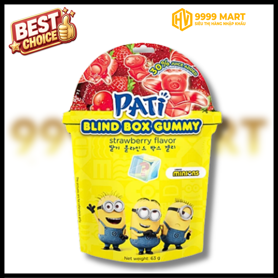  Kẹo Dẻo Trái Cây Pati Vị Dâu 63g 
