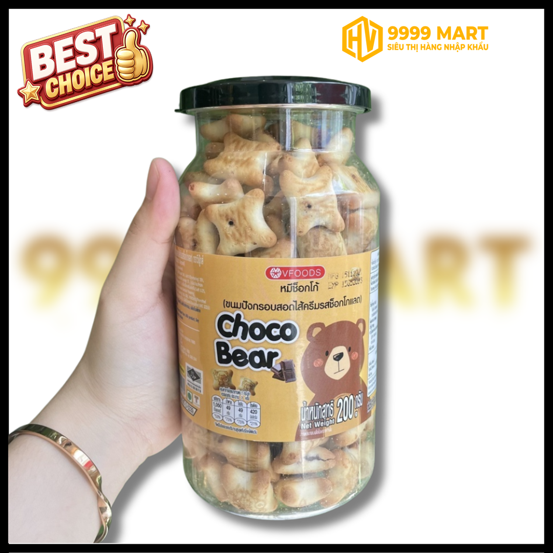  Bánh Gấu Nhân Kem Vị Socola 200g - Thái Lan 