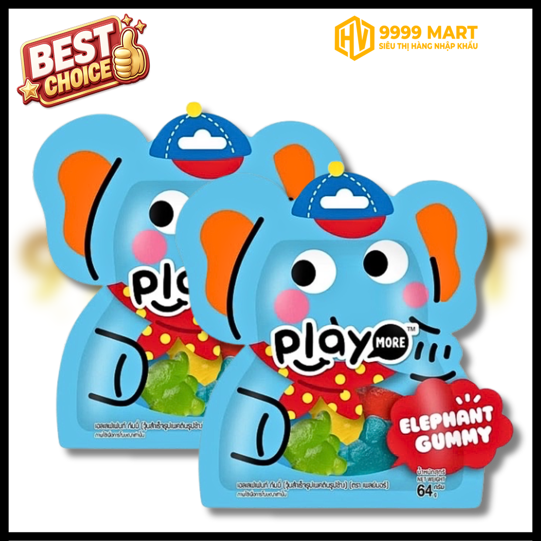  Kẹo Dẻo Hình Voi Playmore 64g - Thái Lan 