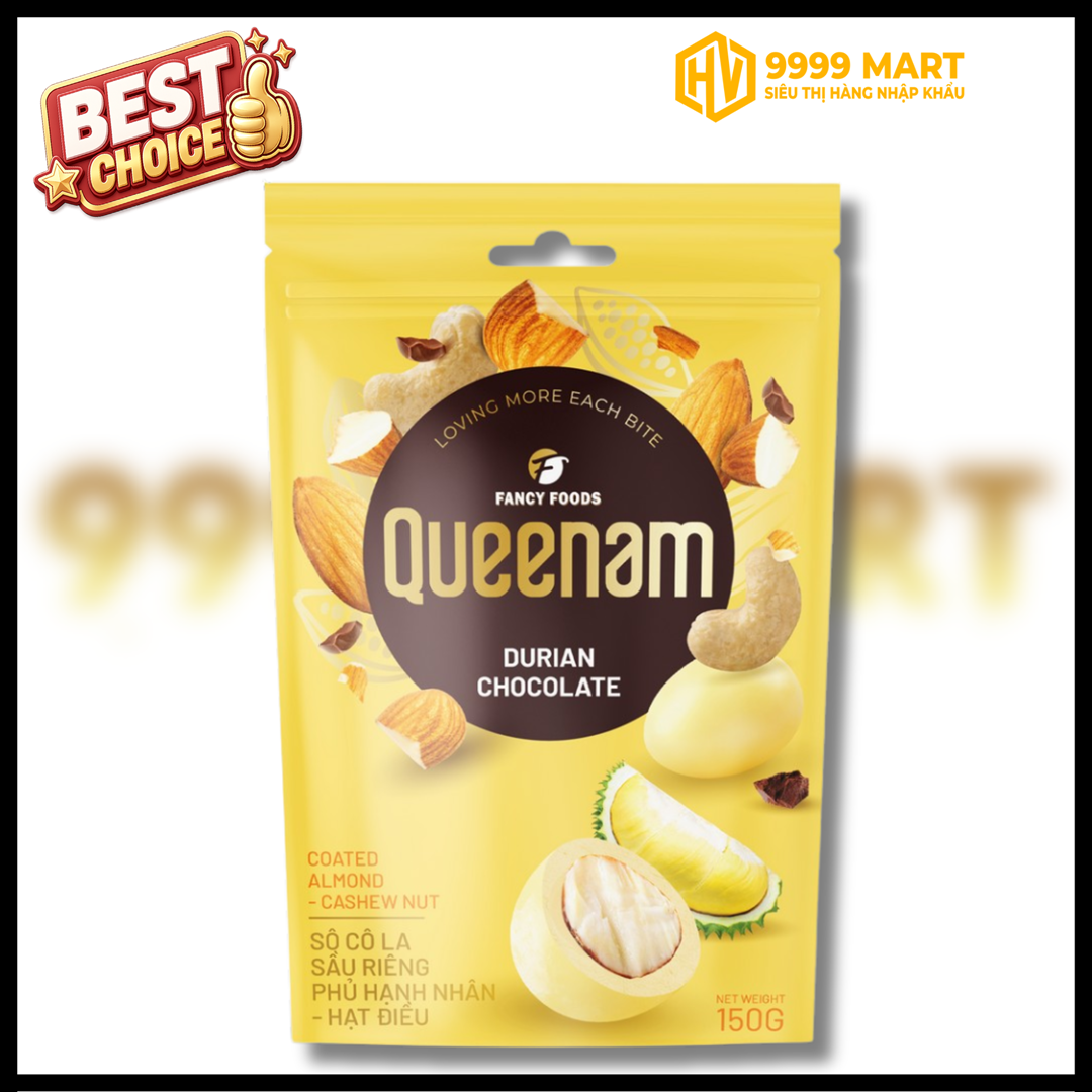  Socola Queenam Sầu Riêng - phủ Hạnh Nhân Hạt Điều 75g 