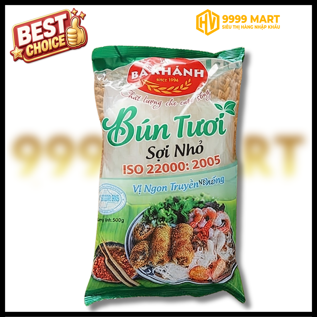  Bún Tươi Sợi Nhỏ 500g - Ba Khánh 