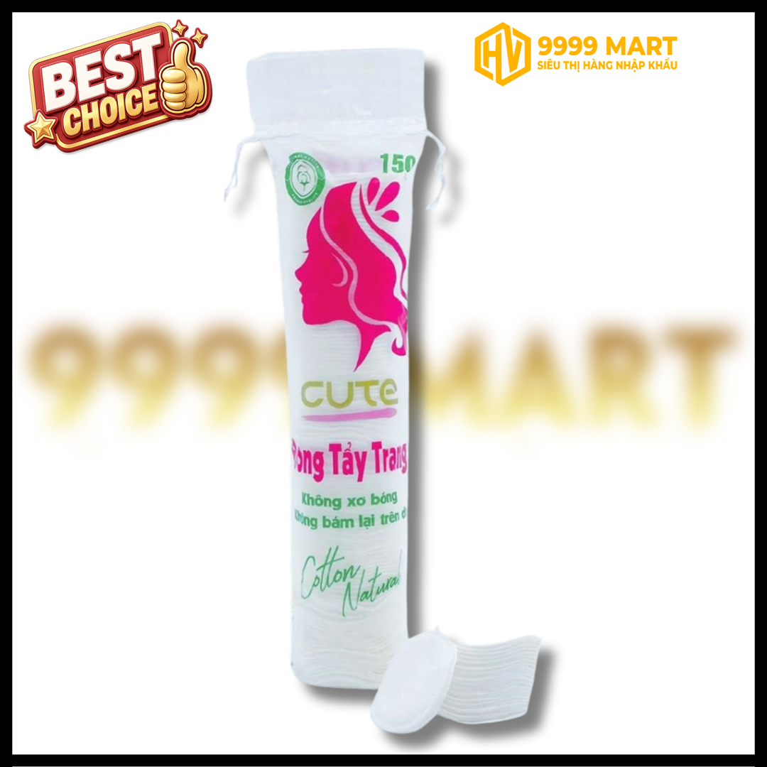  Bông Tẩy Trang Tròn Cute 150 Miếng 