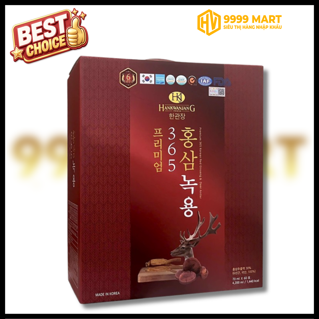  Nước Hồng Sâm Nhung Linh Chi 365 (60 Gói) - Hàn Quốc 