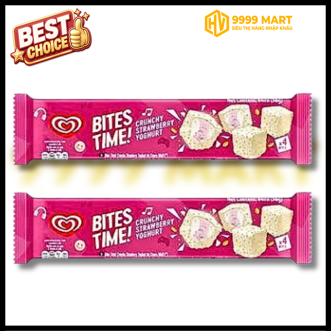  Kem Wall's Bites Crunchy Strawberry Yoghurt 56g 