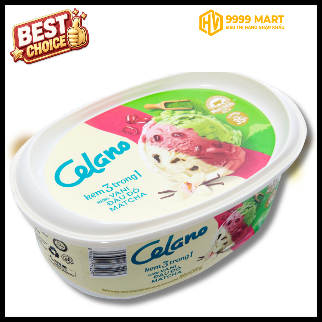  Kem Celano Vani - Đậu Đỏ - Trà Xanh 860ml 