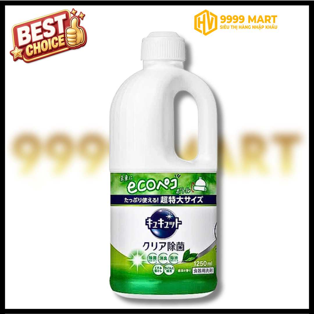  Nước Rửa Bát Kao Kyukyto Hương Trà Xanh 1250ml - Nhật 