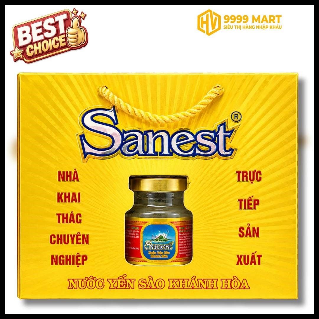  Nước Yến Sào Khánh Hòa Sanest Có Đường - Hộp 6 Lọx70ml 