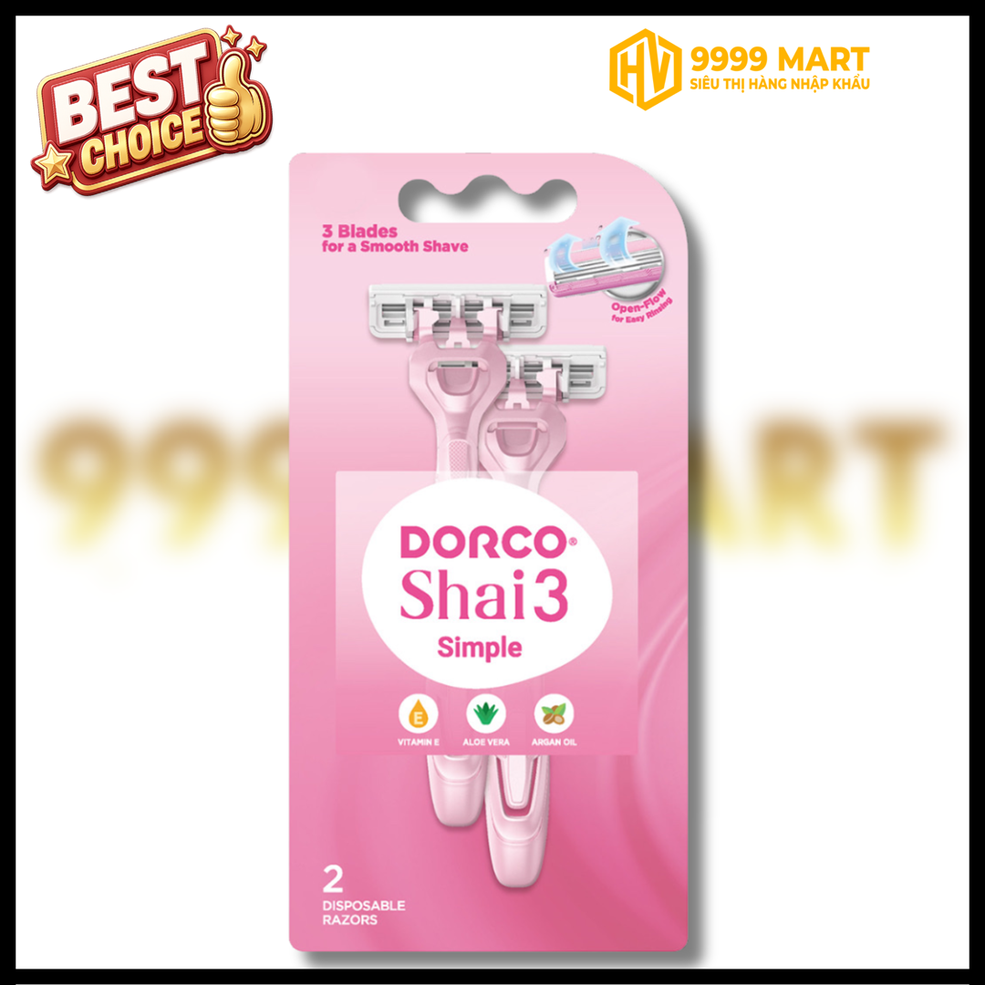  Dao Cạo Dorco Dành Cho Nữ Shai 3 Simple Vỉ 2 Cây 