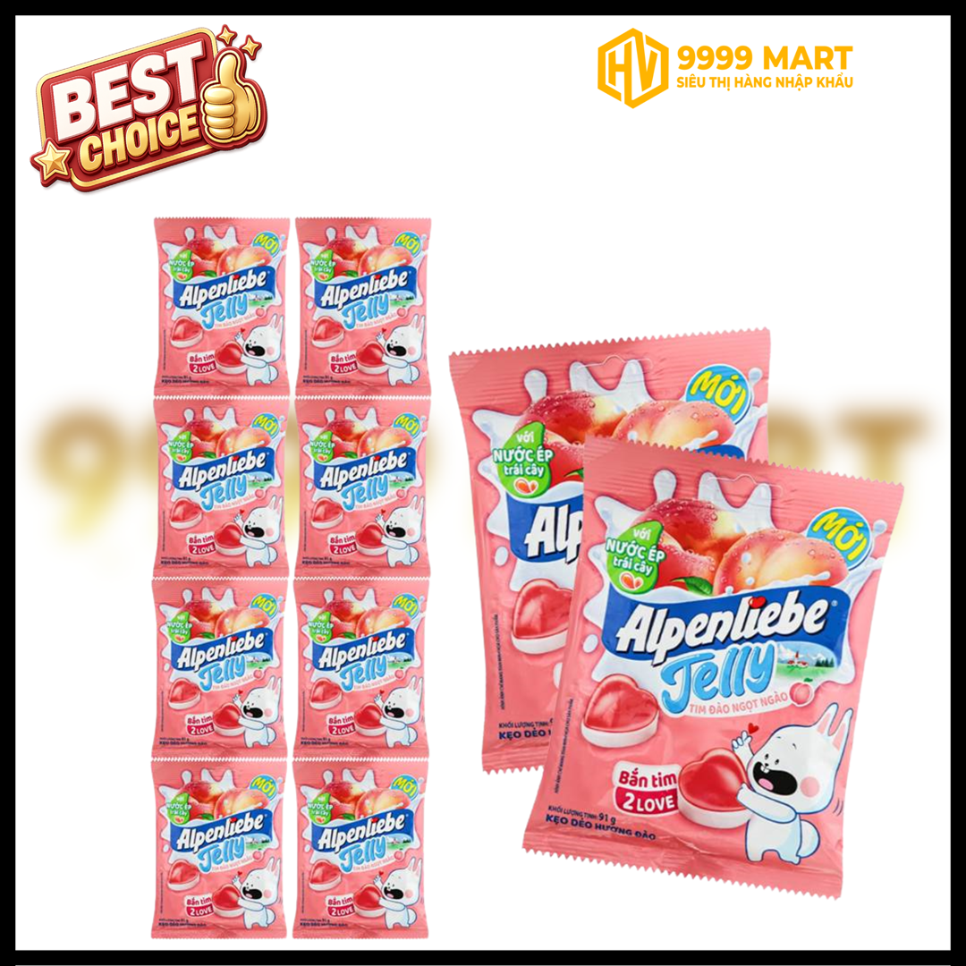  Kẹp Dẻo Alpenliebe Jelly Tim Đào 