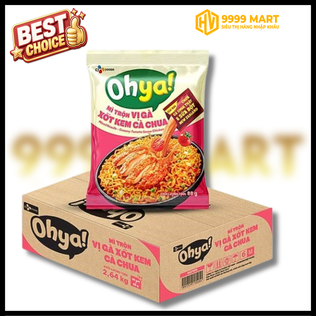  Mì Trộn Vị Gà Kem Cà Chua Ohya 88g (Set 2 Gói) 