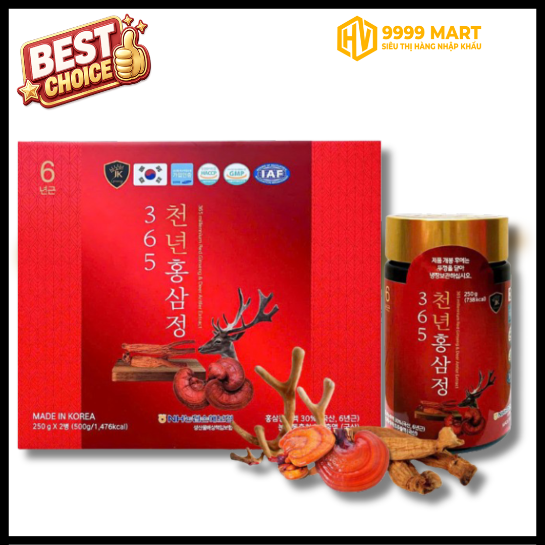  Cao Hồng Sâm Linh Chi Nhung Hươu 365 (250gx2) - Hàn Quốc 