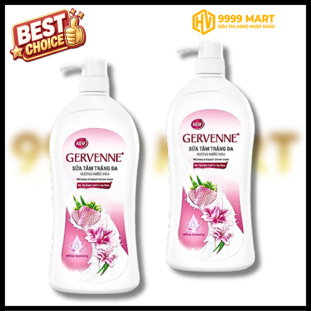  Gvn Sữa Tắm Dâu Tây Bạch Tuyết & Lily Hồng 900g 
