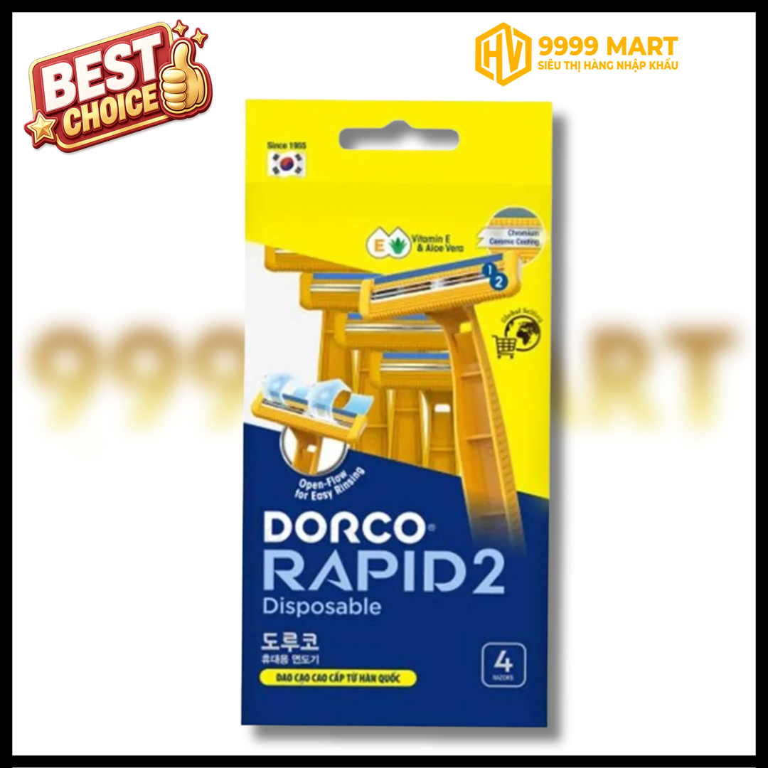  Dao Cạo Râu Dorco Rapid 2 Lưỡi (Vỉ 4) 