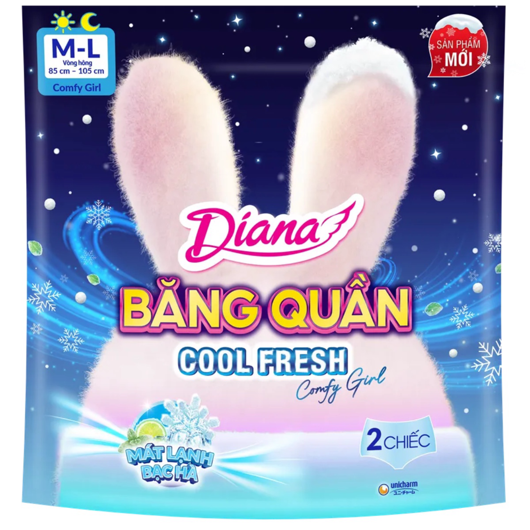 Băng Quần Diana Cool Fresh 2 Lõi Size M-l (Gói 2 Chiếc) 