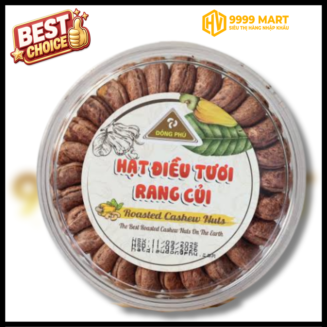  Hạt Điều Tươi Rang Củi Đồng Phú Hộp Tròn 500g - Việt Nam 