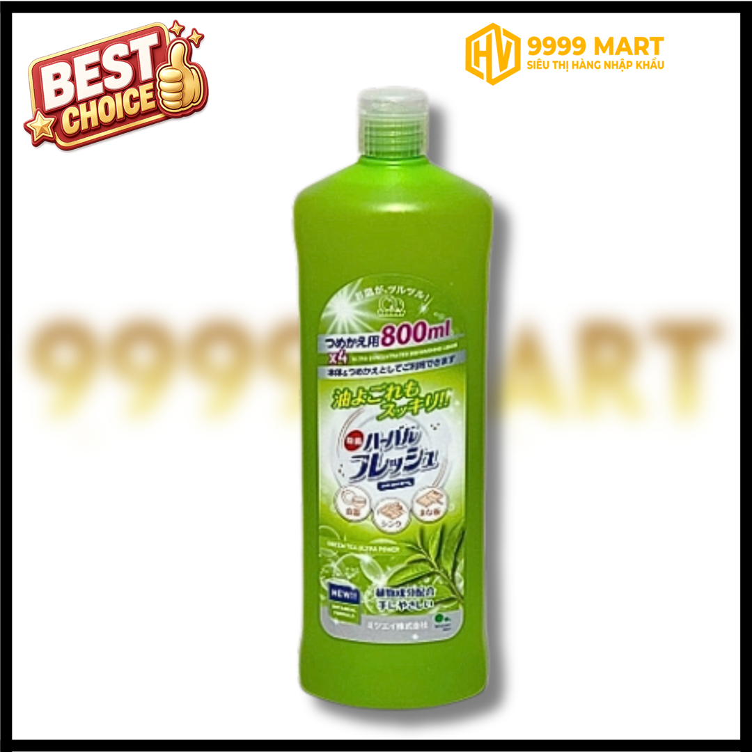  Nước Rửa Chén Đậm Đặc Hương Trà Xanh Mitsuei 800ml 