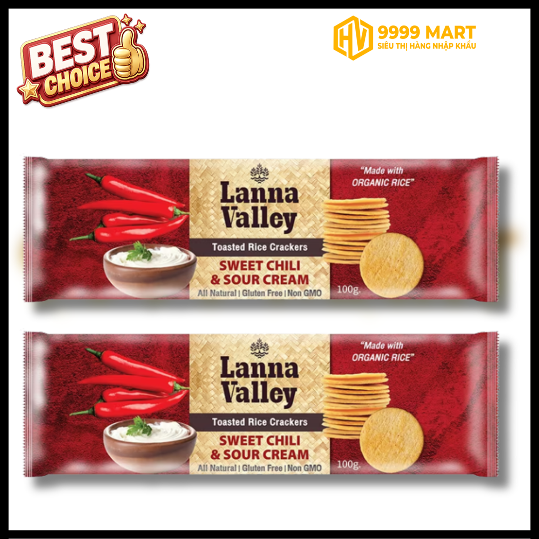  Bánh Gạo Lanna Sweet Chili & Sour Cream 100gr (Vị Chua Cay) 