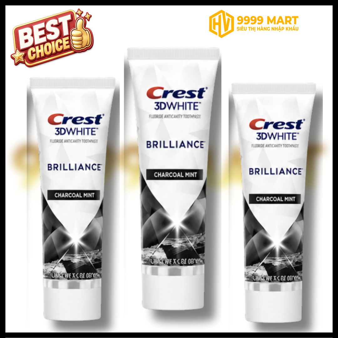  Kđr Crest 3d White Brilliance Charcoal Mint 130g - Mỹ 