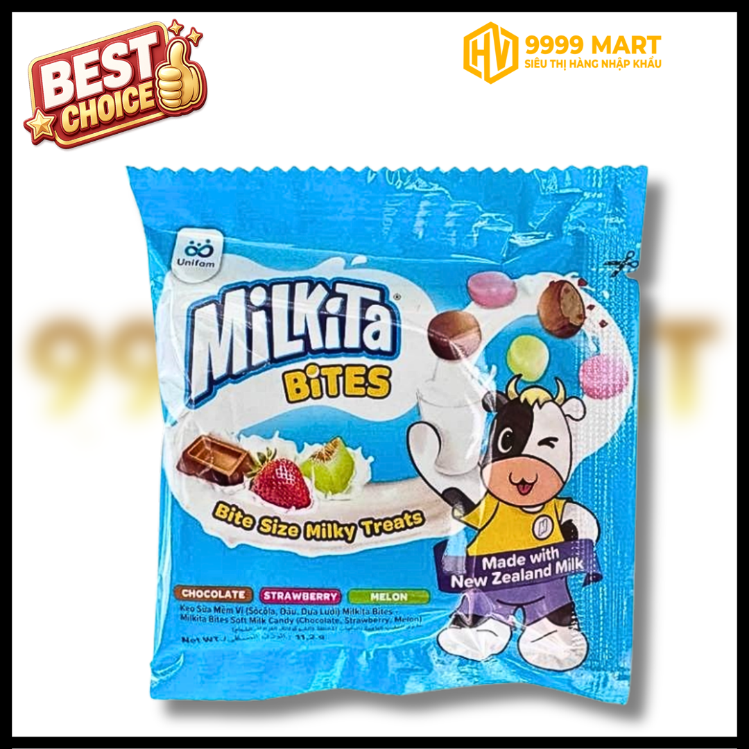  Kẹo Milkita Bites Mix (Strawberry-melon-chocolate) 11.2 G 