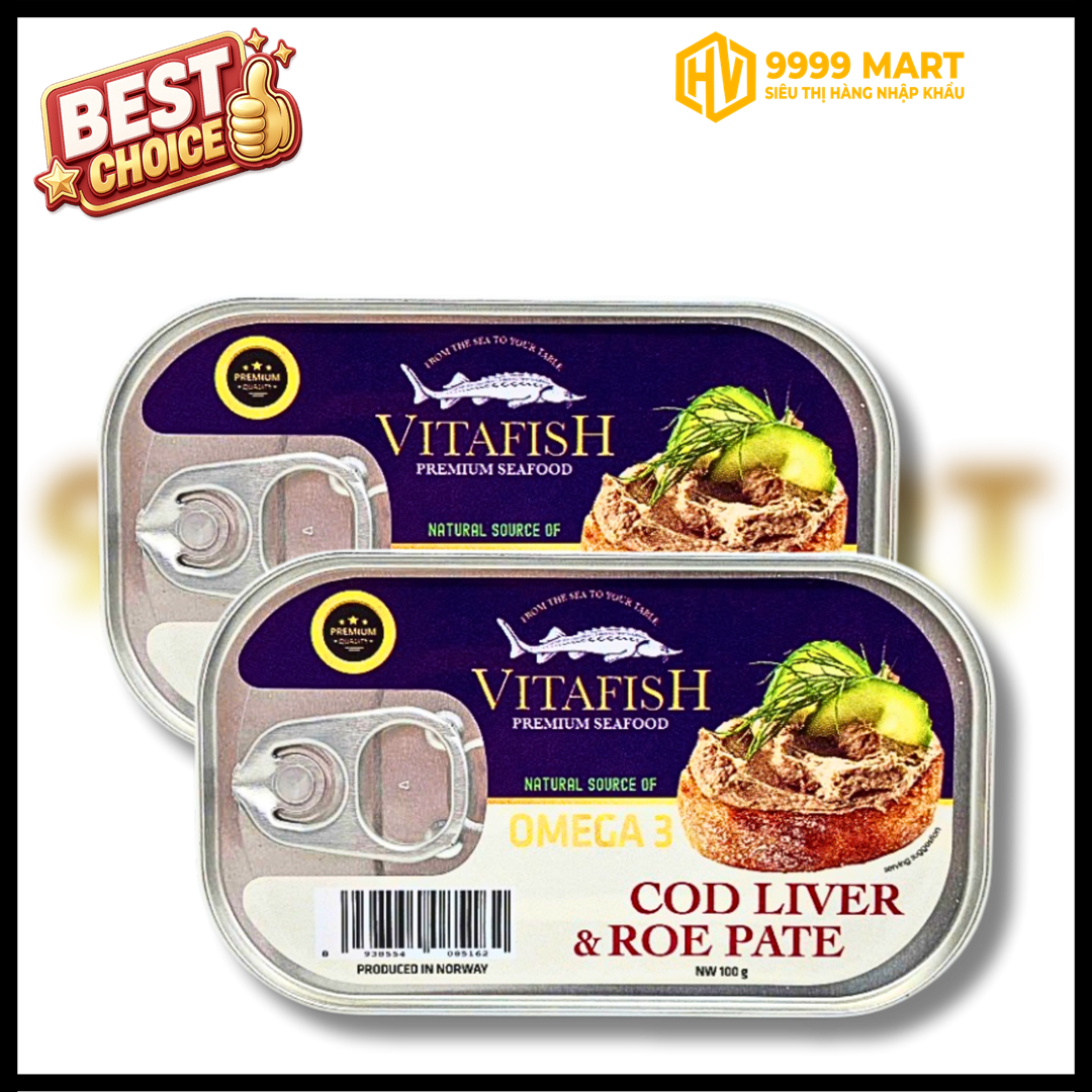  Pate Gan Và Trứng Cá Tuyết Vitafish Premium 100g - Latvia 
