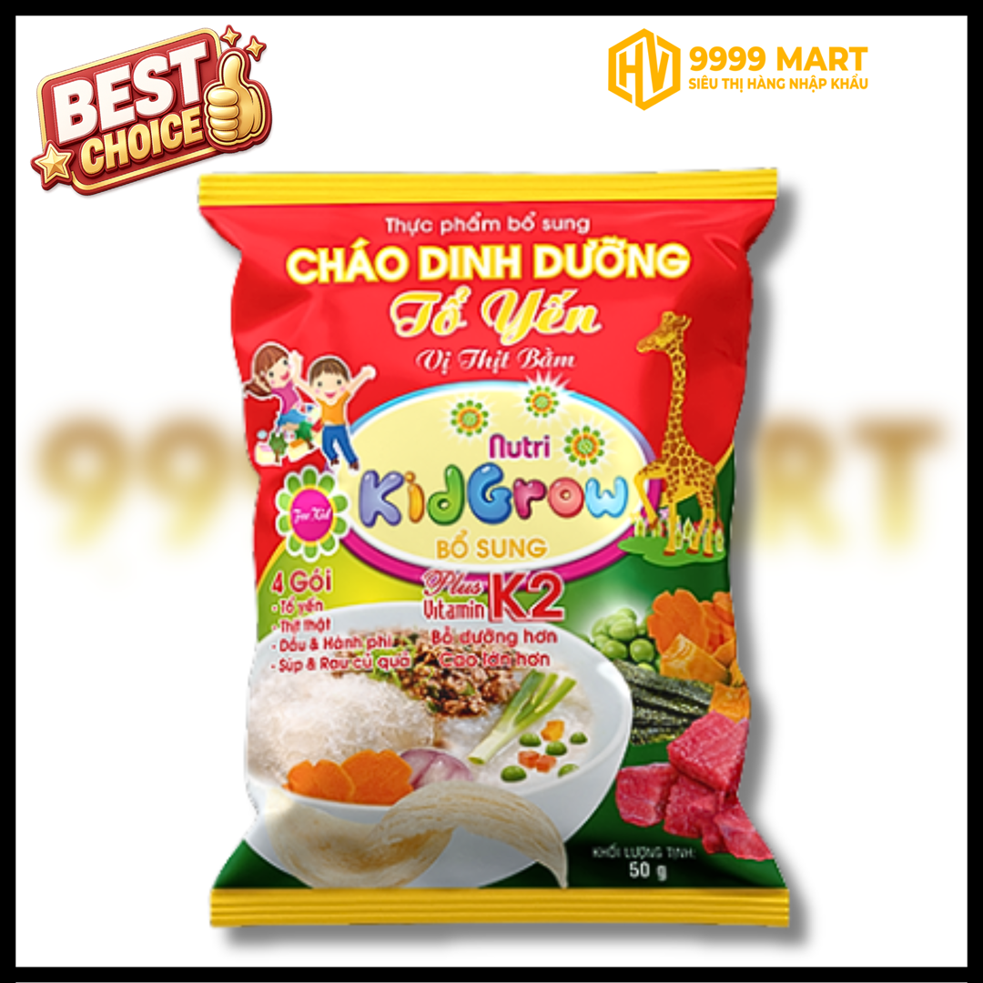  Cháo Dinh Dưỡng Tổ Yến Cao Cấp Vị Thịt Bằm Bổ Sung Plus Vitamin K2 (Gói 50g) 