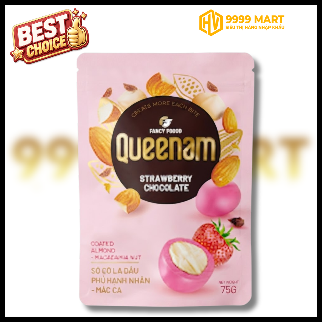  Sô Cô La Queenam Dâu Phủ Hạnh Nhân - mắc Ca 75g 