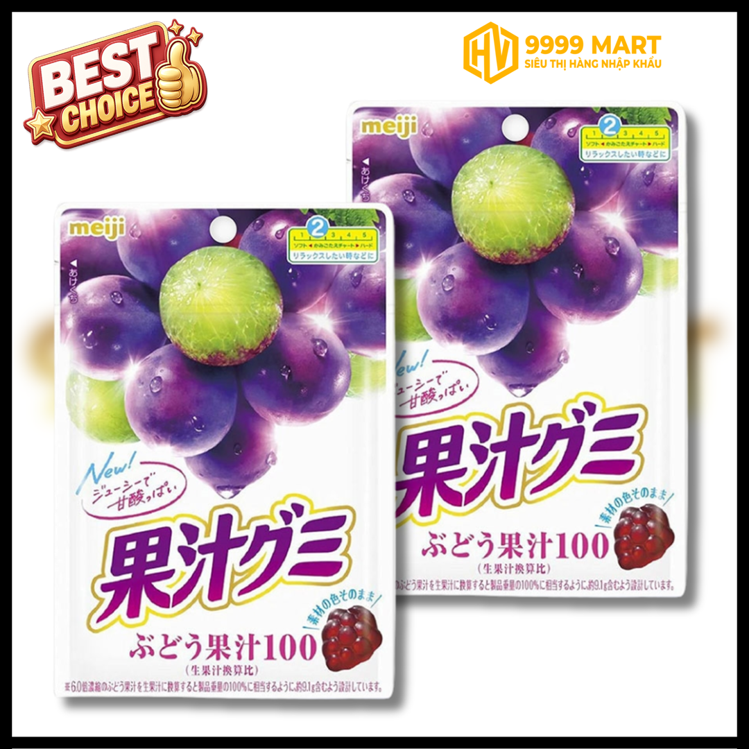  Kẹo Dẻo Gummy Nho Meiji 54g - Nhật KM 
