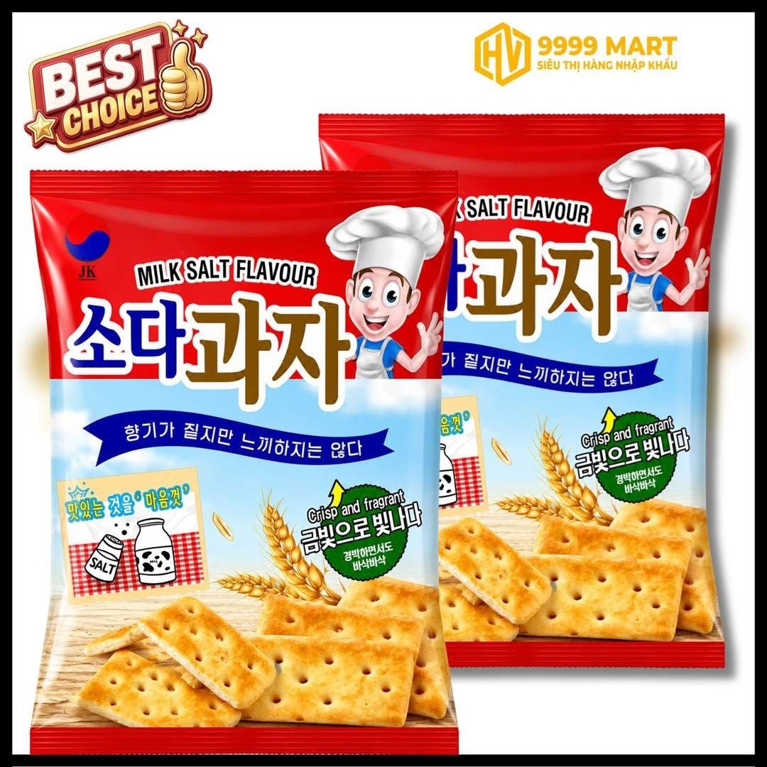  Bánh Quy Soda Ăn Kiêng Vị Muối Sữa Jk Hàn Quốc 420g 