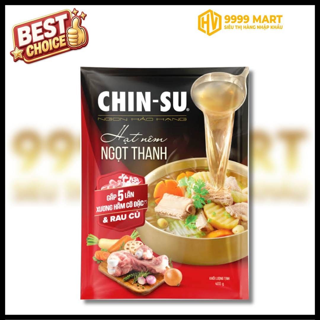  Hạt Nêm Chin-su Ngọt Thanh "Gấp 5 Lần Xương Hầm Cô Đặc & Rau Củ" 400g 