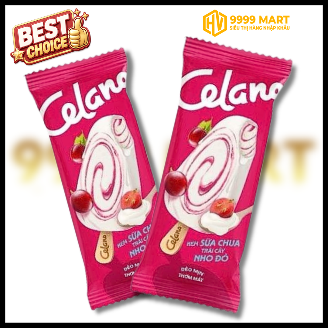  Kem Celano Sữa Chua Trái Cây Nho Đỏ 65g 