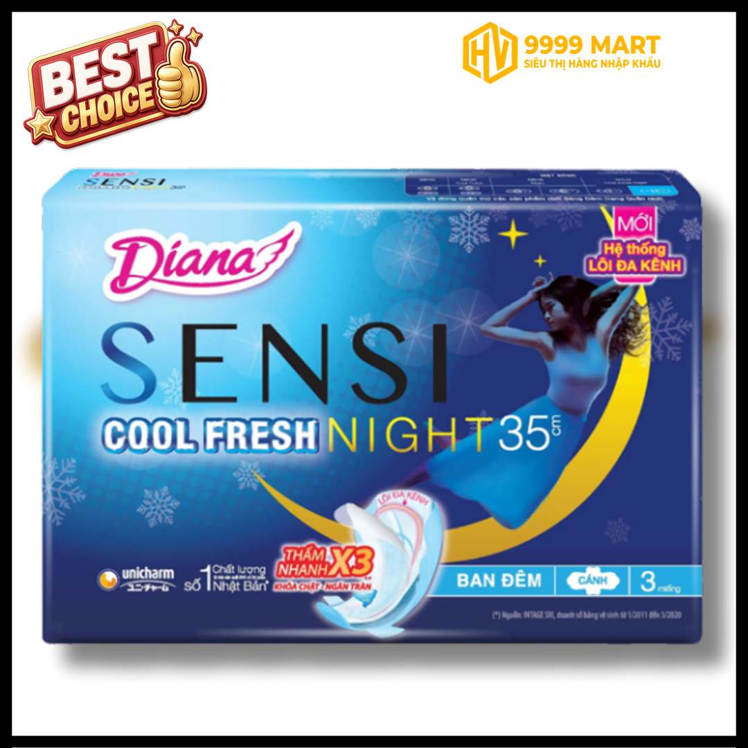  Băng Vệ Sinh Diana Sensi Ban Đêm Cánh 35cm 