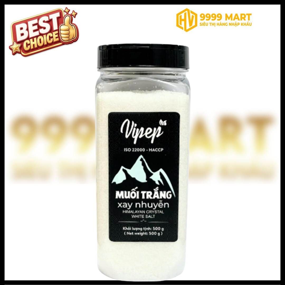  Muối Trắng Himalaya Vipep Xay Nhuyễn 500g 