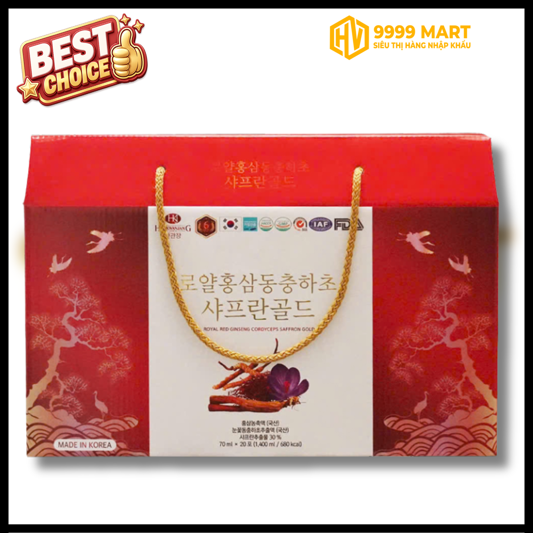  Nước Hồng Sâm Đông Trùng Nhụy Hoa Gold 20 Gói - Hàn Quốc 