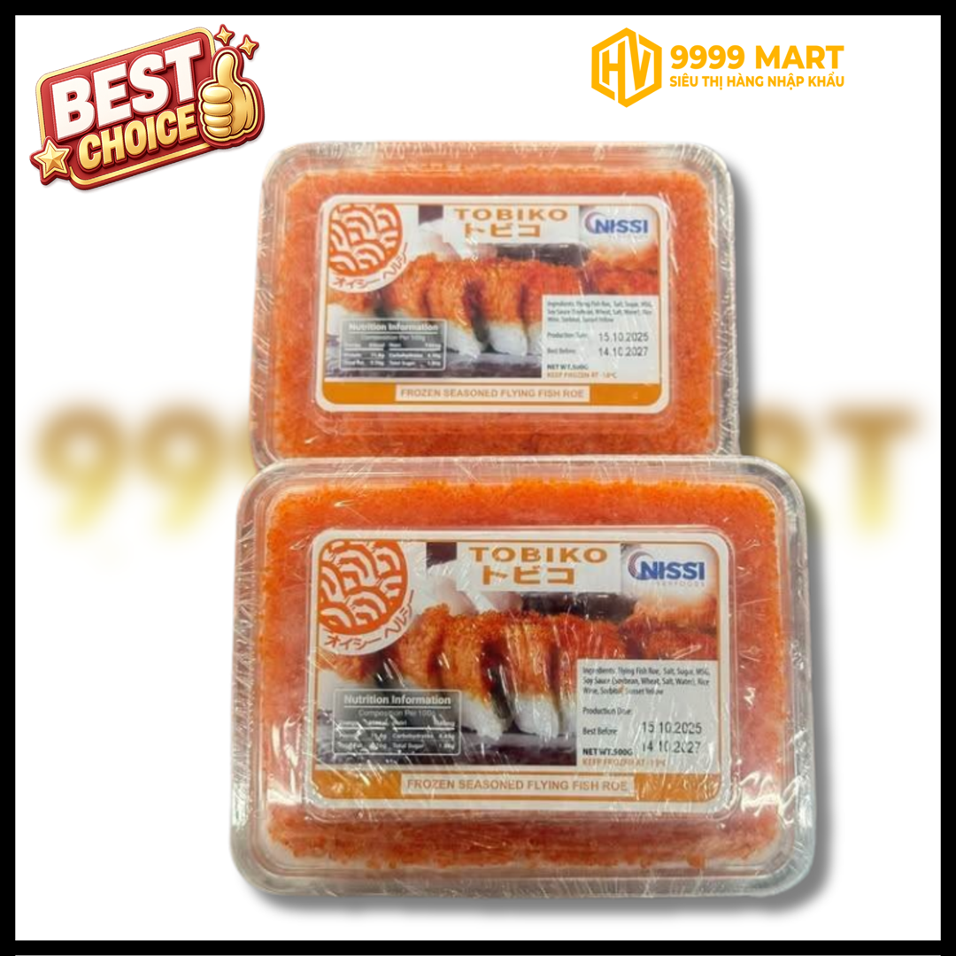  Trứng Cá Chuồn Tobiko (Xanh - Đỏ) 500g - Nhật 