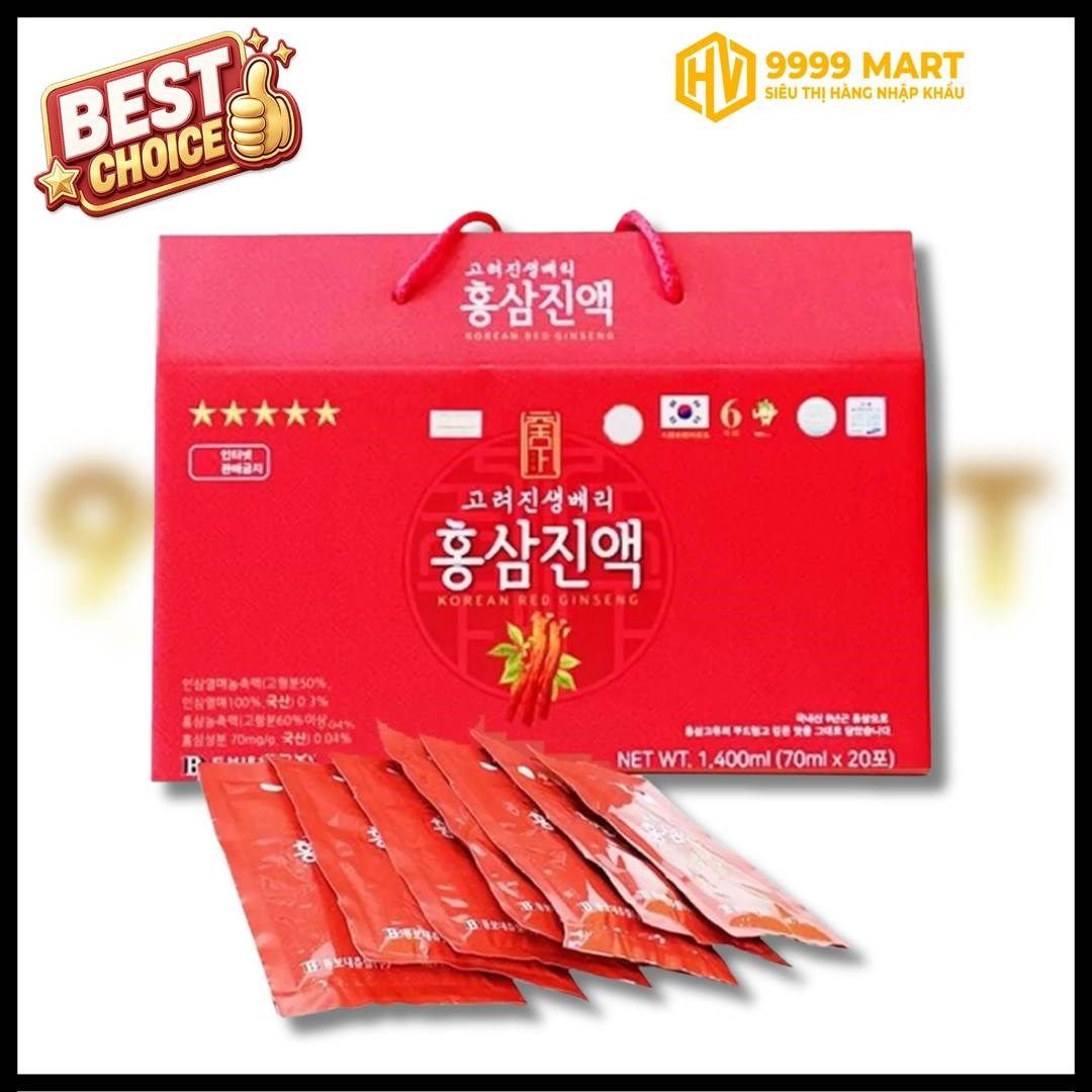  Nước Chiết Xuất Vị Hồng Sâm (70mlx 20 Gói) 