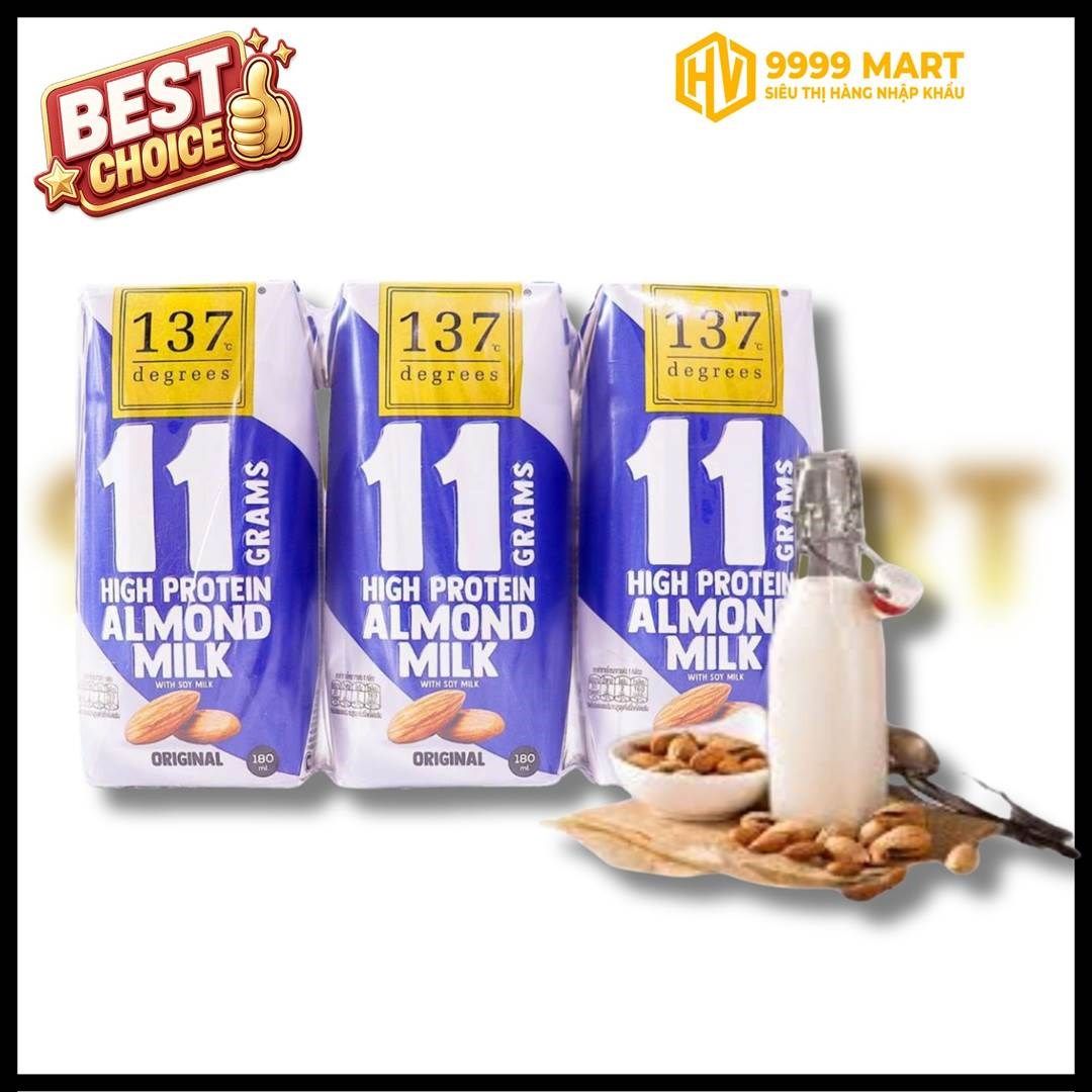  Sữa Hạt 137 Degrees Hạnh Nhân Protein 180ml - Thái Lan 