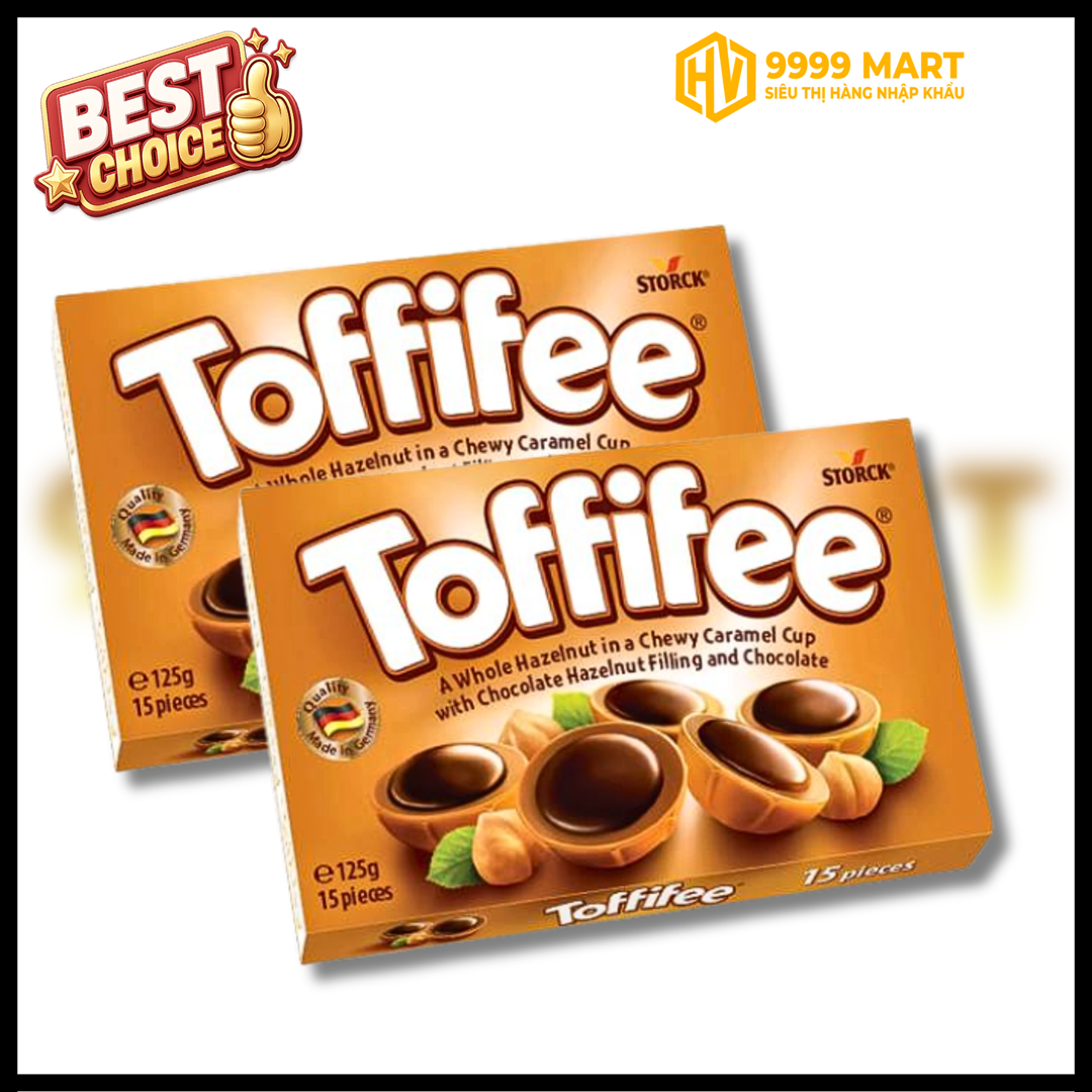 Kẹo Mềm Caramen Nhân Chocolate Hạt Dẻ Toffifee Đức 