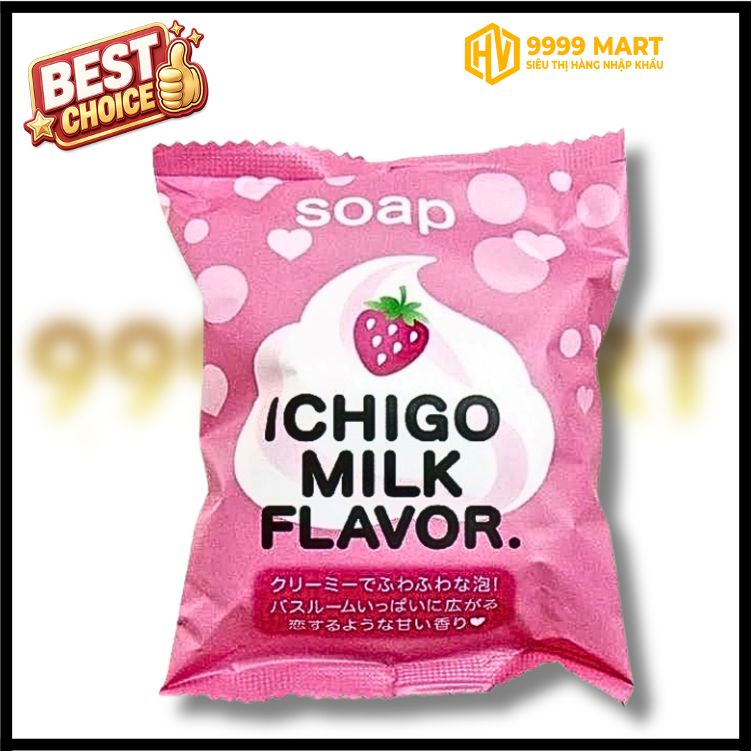  Xà Phòng Tắm Chiết Xuất Từ Sữa Và Dâu Tây 80g - Nhật 