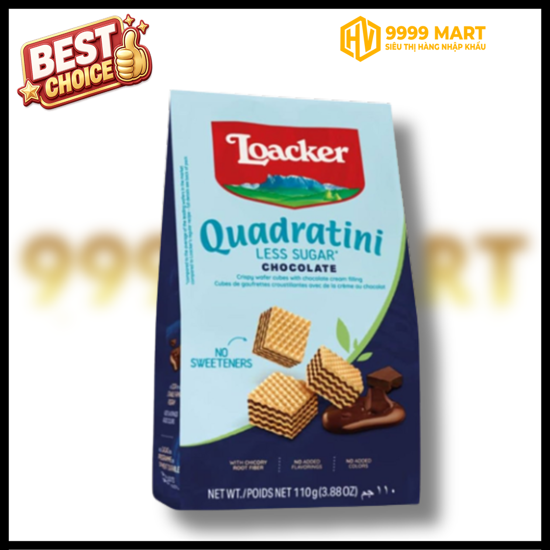  Bánh Xốp Loacker Less Sugar Chocolate 110g - Ý 