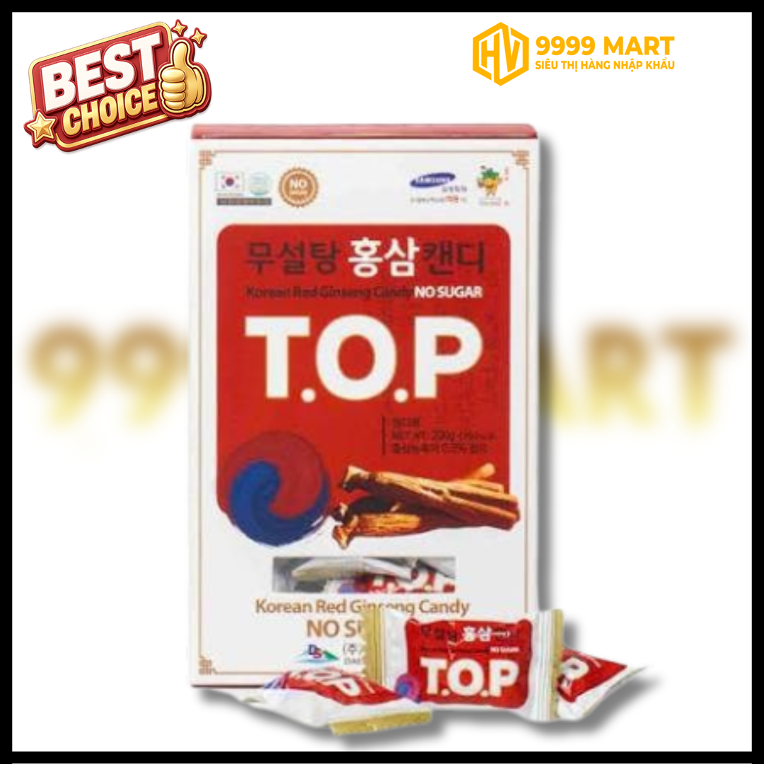  Kẹo Hồng Sâm Không Đường T.O.P (200g) - Hàn Quốc 